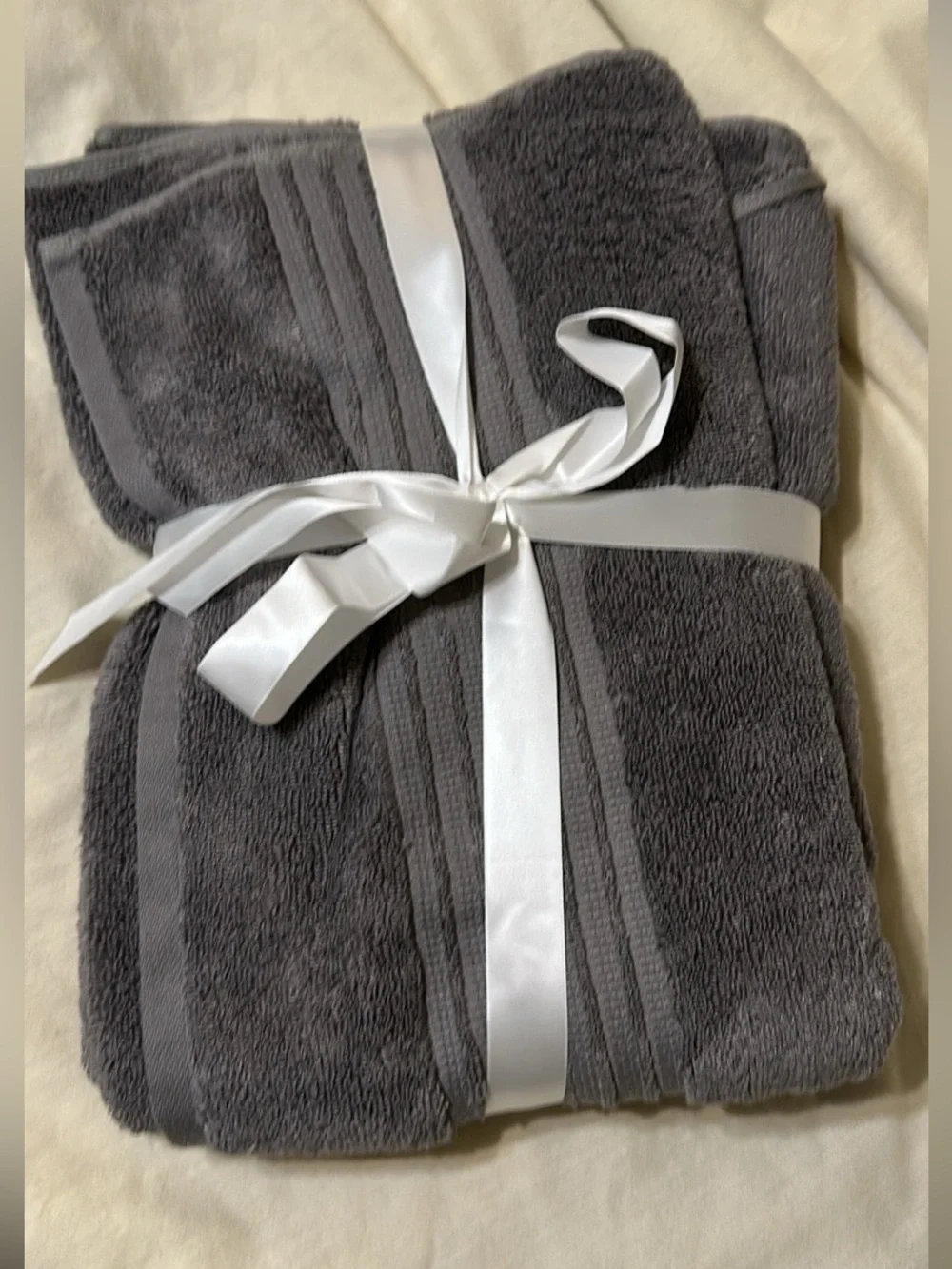 NWT allen + roth 3 Pc Quick-Dry Towel Set Charcoal Grey Bath Hand Washcloth #502